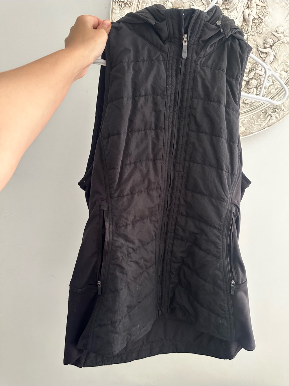 lululemon athletica Black Quilted Hooded Vest